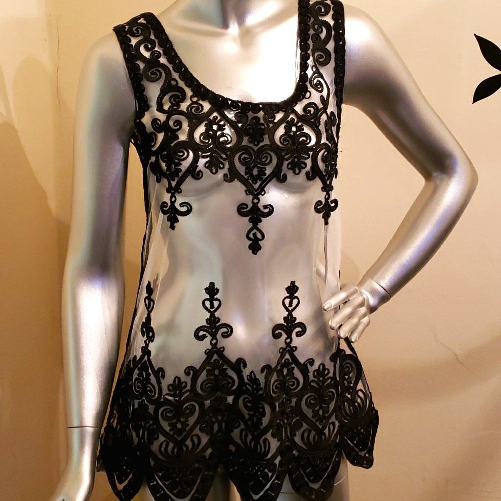 Black lace top